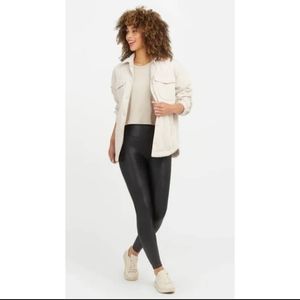 Spanx Faux Leather Black Leggings Sz. M